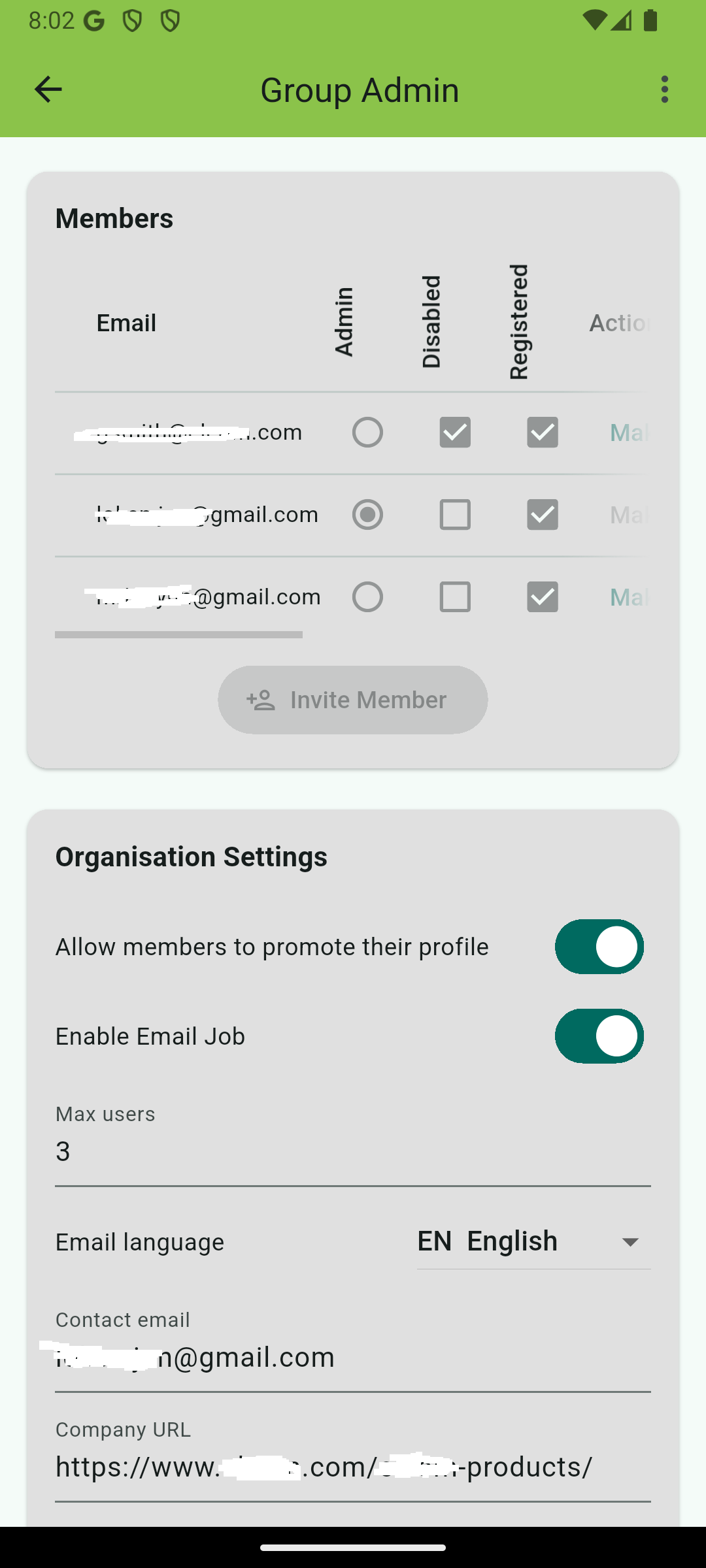 TenderAlert group administration for managing organisation members